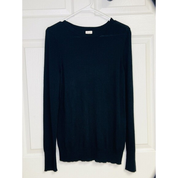 a new day Sweaters - A New Day Women's Sweater Crewneck Fine Gauge Long Sleeve Black Size Medium M